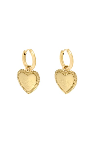 Earrings Heart with Vision Gold Color Metal h5 
